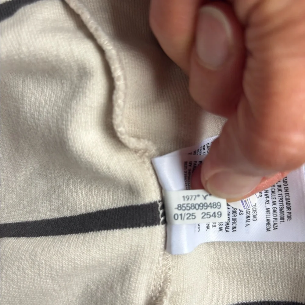 AE Striped Terry Baja Hoodie Relaxed Breathable Comfort Beach Surfer L
